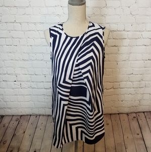 DKNYC Striped Tunic Sleeveless Top~ size small